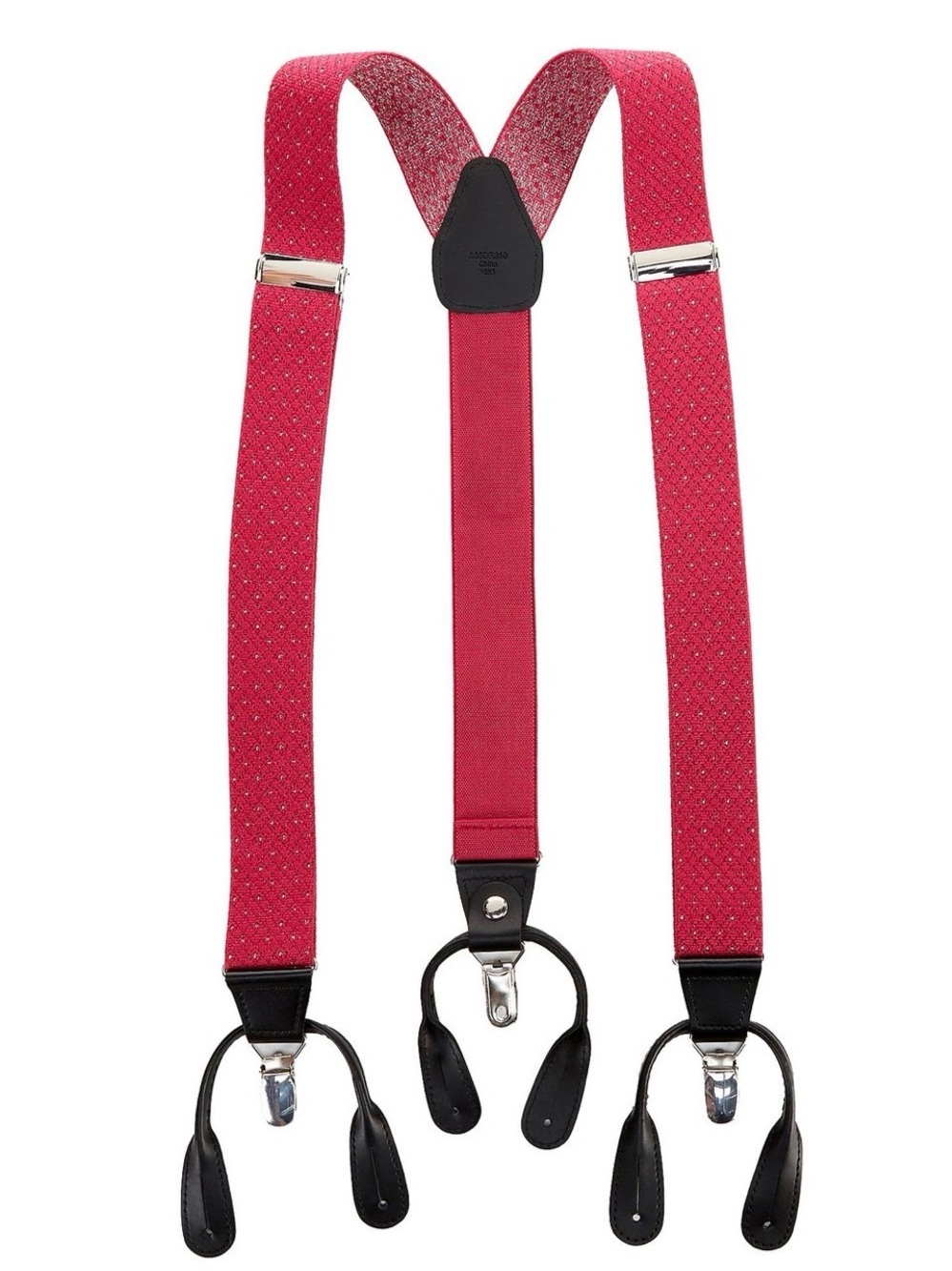 Roundtree & Yorke Sparkle Pink Suspenders